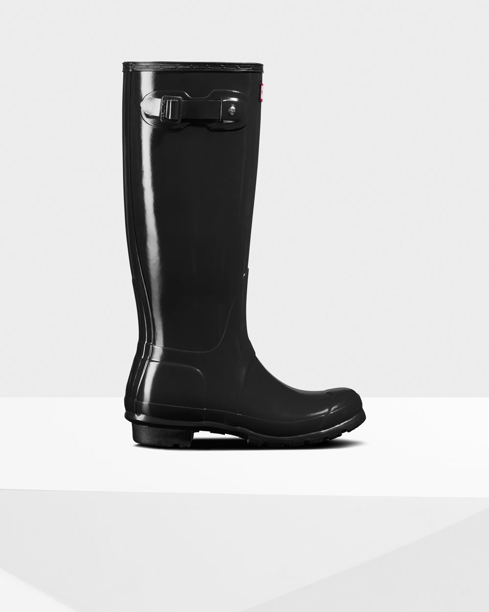 Bottes Hautes de Pluie Hunter Original Gloss Femme Noir WXIURDB-76